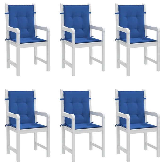 Cuscini per Sedie da Giardino 6 pz Blu Reale 100x50x3 cm cod mxl 54851