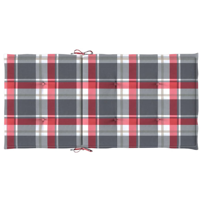 Cuscini per Sedia 6 pz a Quadri Rossi 100x50x3cm Tessuto Oxford 314154