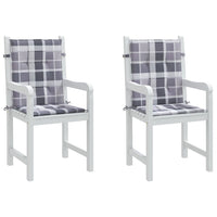 Cuscini per Sedia 2 pz a Quadri Grigi 100x50x3cm Tessuto Oxford 314155