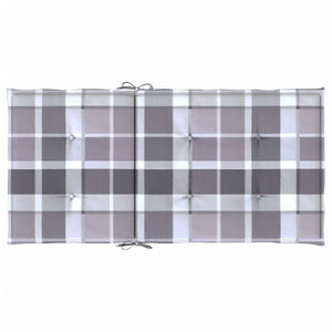 Cuscini per Sedia 2 pz a Quadri Grigi 100x50x3cm Tessuto Oxford