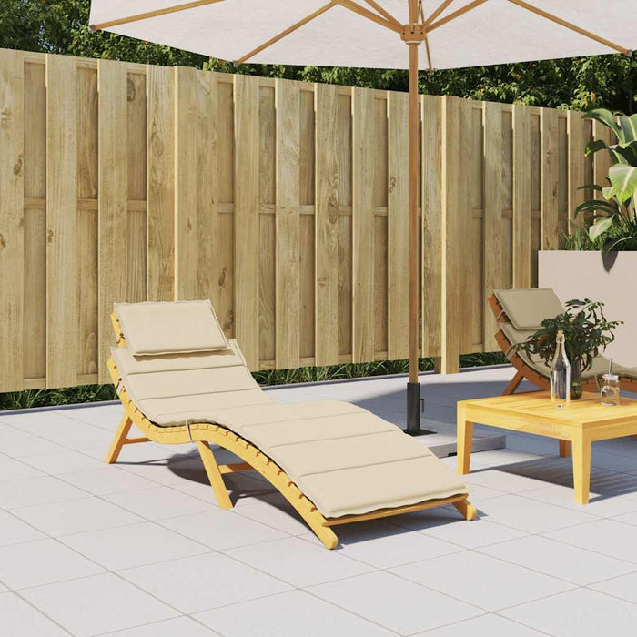 Cuscino per Lettino Beige 186x58x4 cm in Tessuto Oxford 314161