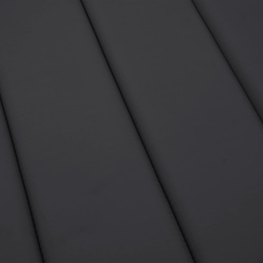 Cuscino per Lettino Prendisole Nero 186x58x3 cm