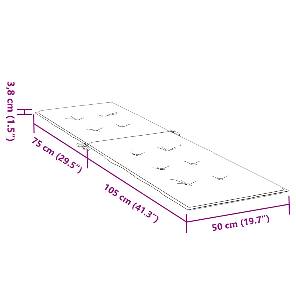 Cuscino per Sdraio Crema (75+105)x50x3m cod mxl 59470