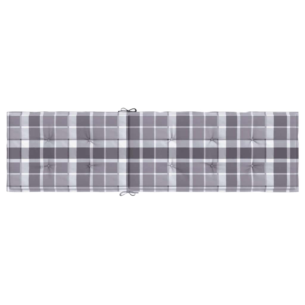 Cuscino per Sedia a Sdraio Grigio a Quadri (75+105)x50x4 cm 314187