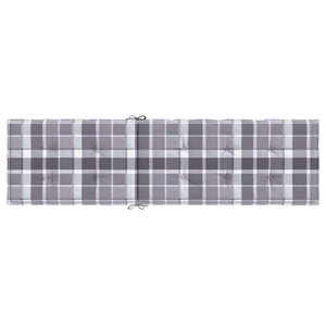 Cuscino per Sedia a Sdraio Grigio a Quadri (75+105)x50x4 cm 314187
