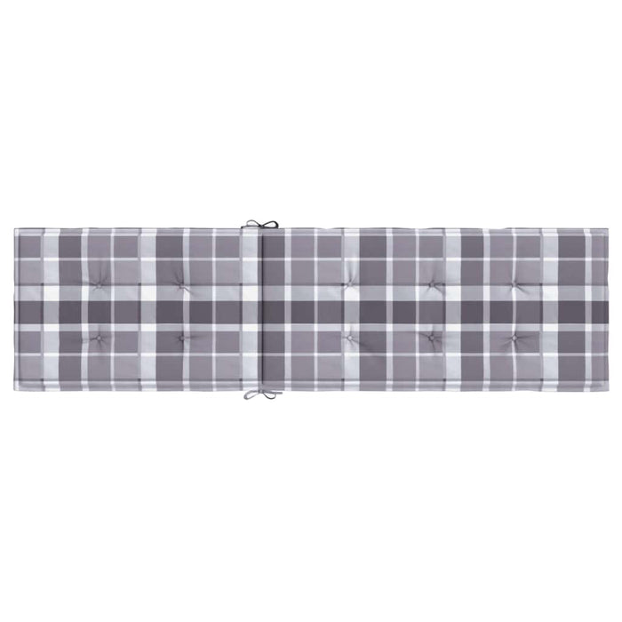 Cuscino per Sedia a Sdraio Grigio a Quadri (75+105)x50x4 cm 314187