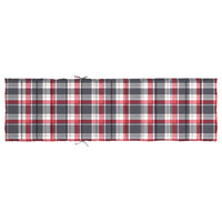Cuscino per Lettino a Quadri Rossi 200x50x3cm Tessuto Oxford