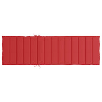 Cuscino per Lettino Rosso 200x60x3 cm in Tessuto Oxford