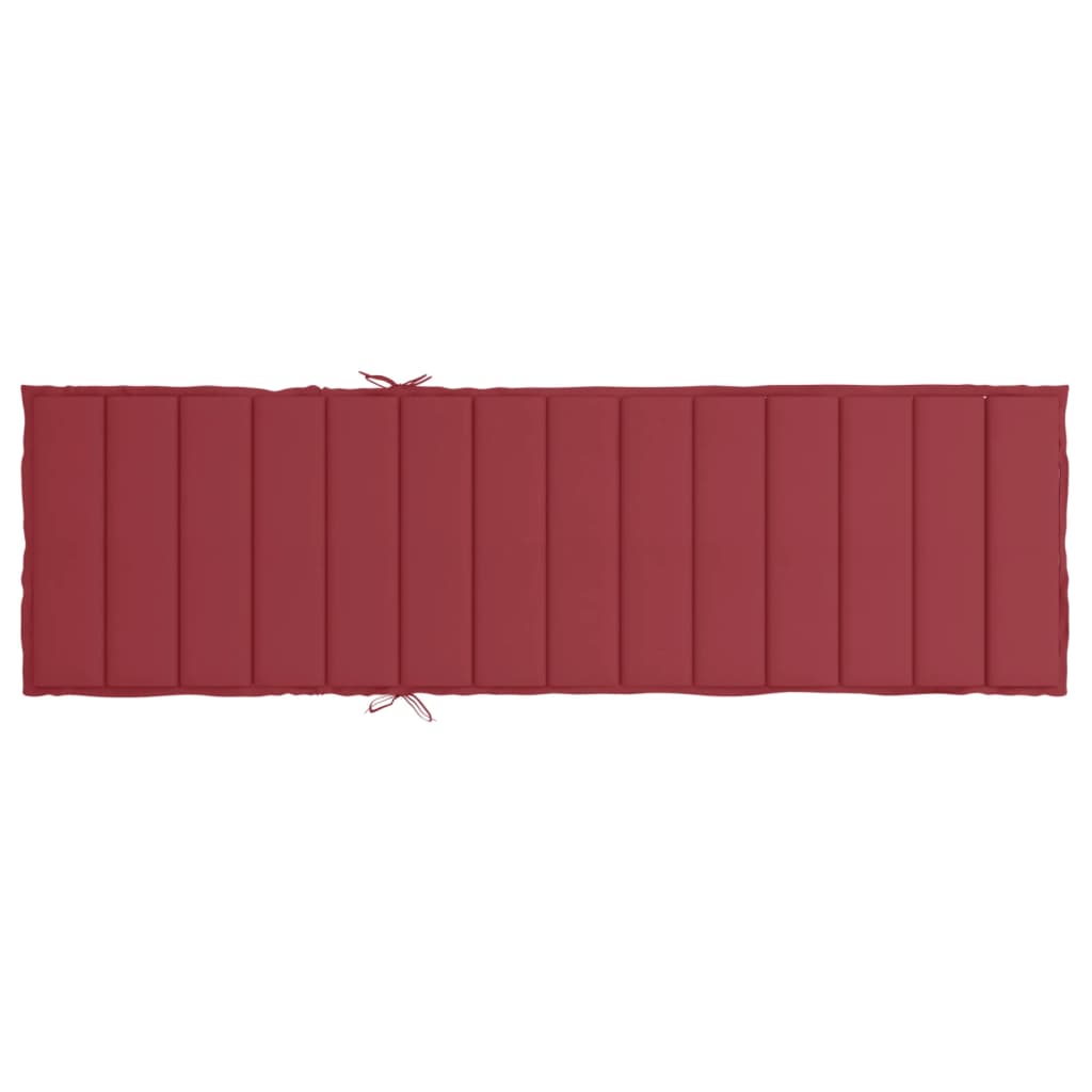 Cuscino per Lettino Rosso Vino 200x60x3 cm in Tessuto Oxford 314212
