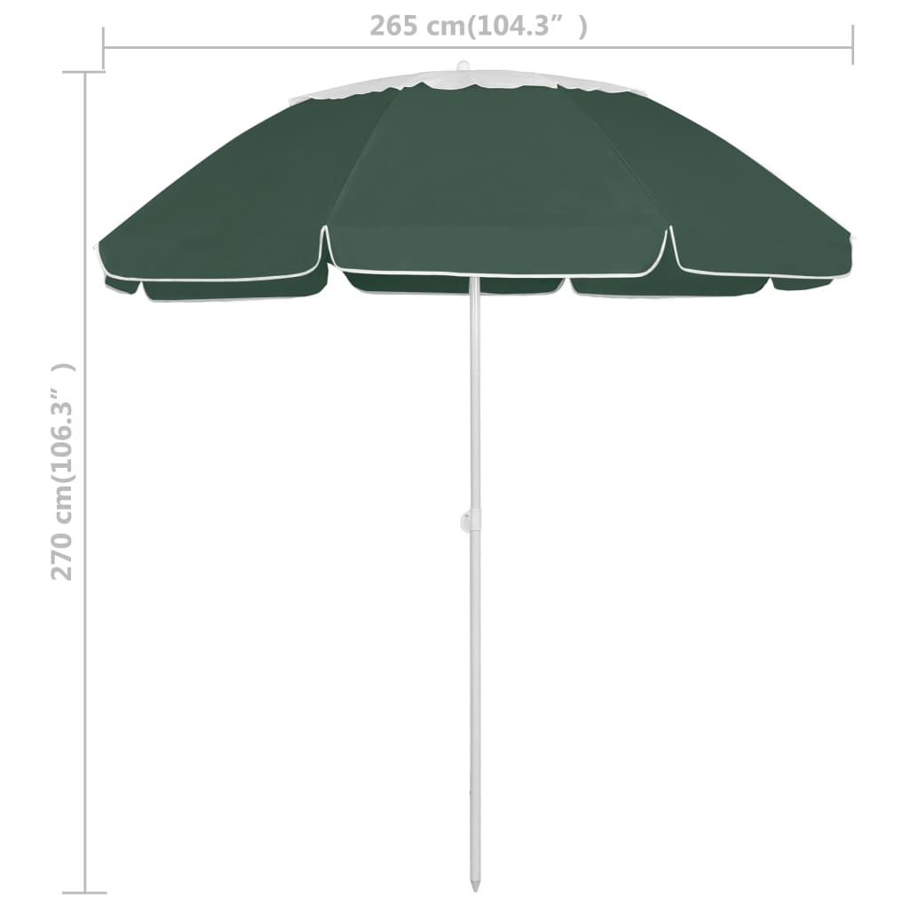 Ombrellone da Spiaggia Verde 300 cm  cod mxl 37704