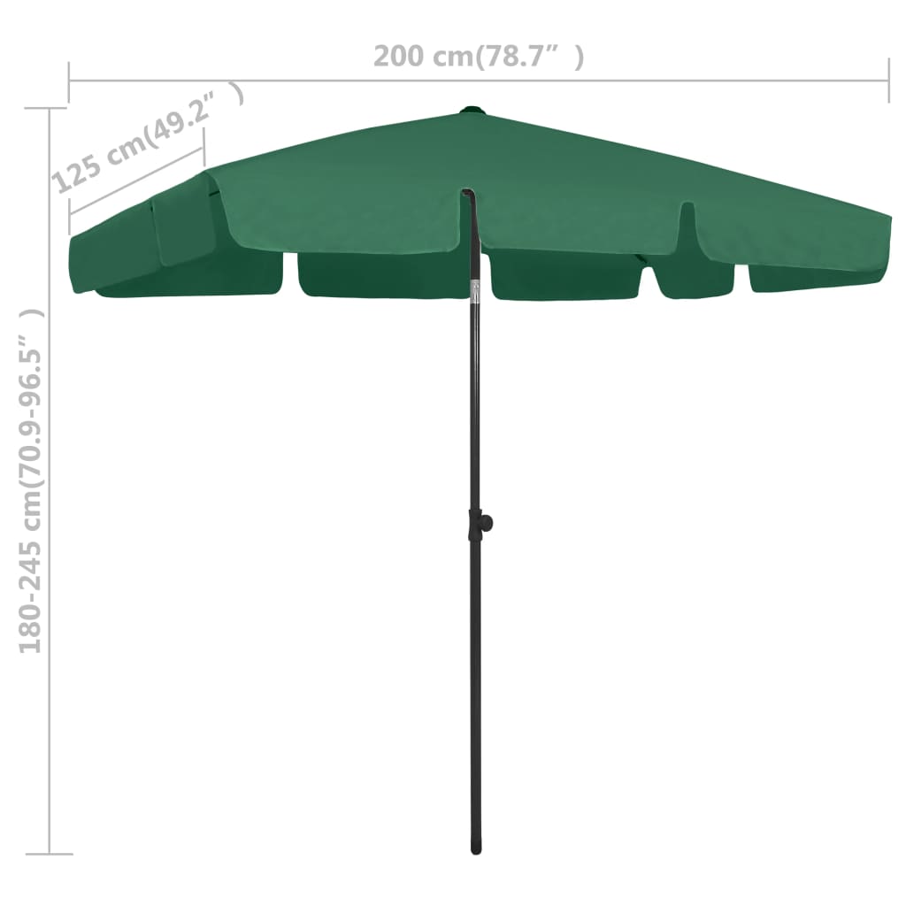 Ombrellone da Spiaggia Verde 200x125 cm  cod mxl 19657