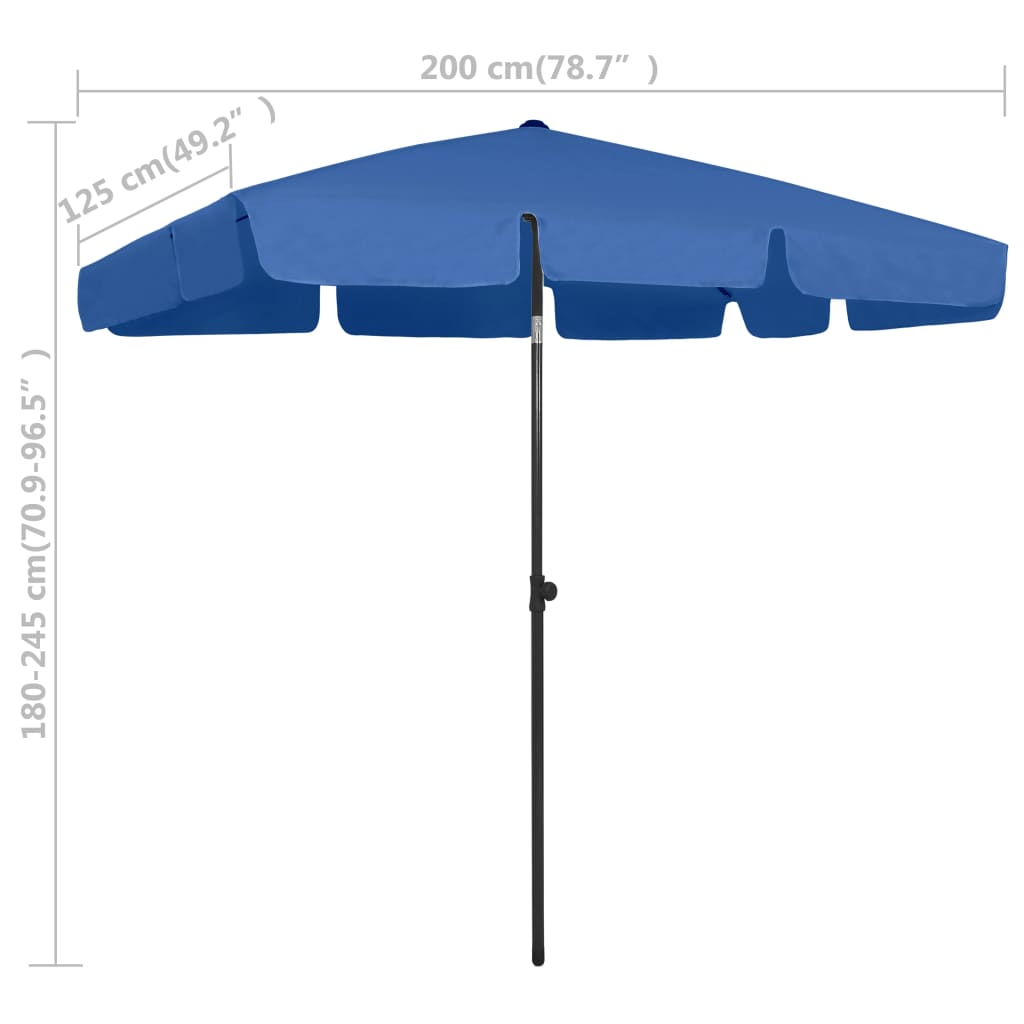 Ombrellone da Spiaggia Azzurro 200x125 cm