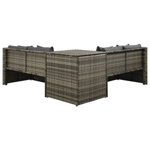 Set Divani da Giardino 4 pz con Cuscini in Polyrattan Grigio 313137