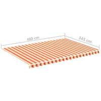 Tessuto di Ricambio per Tenda da Sole Giallo e Arancio 5x3,5 m 312022