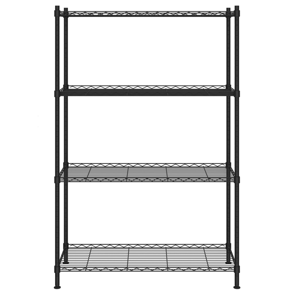 Scaffale a 4 Livelli 90x35x137 cm Nero 200 kg