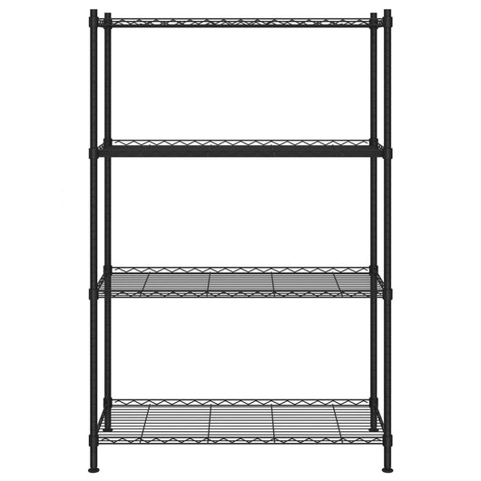 Scaffale portaoggetti a 4 ripiani 90 x 35 x 137 cm nero 200 kg 02_0000695