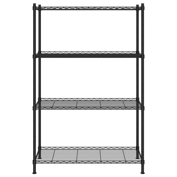 Scaffale portaoggetti a 4 ripiani 90 x 35 x 137 cm nero 200 kg 02_0000695