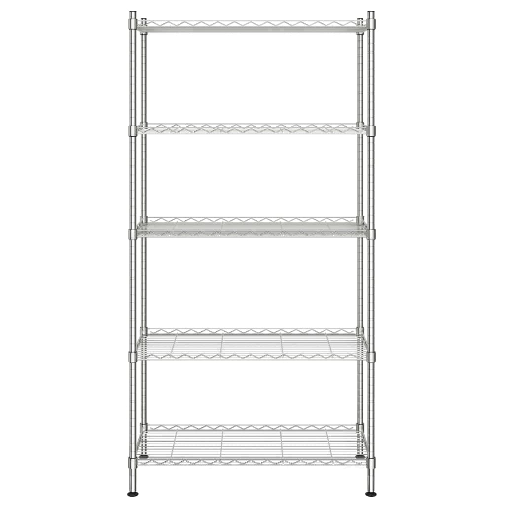 Scaffale a 5 Livelli 90x35x180 cm Cromato 250 kgcod mxl 130127