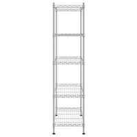 Scaffale portaoggetti a 5 ripiani 90 x 35 x 180 cm Cromato 250 kg Argento 02_0045695