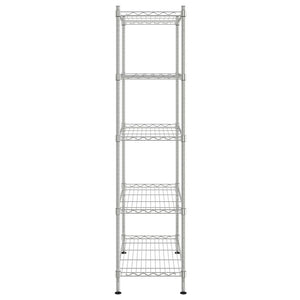 Scaffale portaoggetti a 5 ripiani 90 x 35 x 180 cm Cromato 250 kg Argento 02_0045695