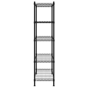 Scaffale portaoggetti a 5 ripiani 90 x 35 x 180 cm 250 kg nero 02_0045694
