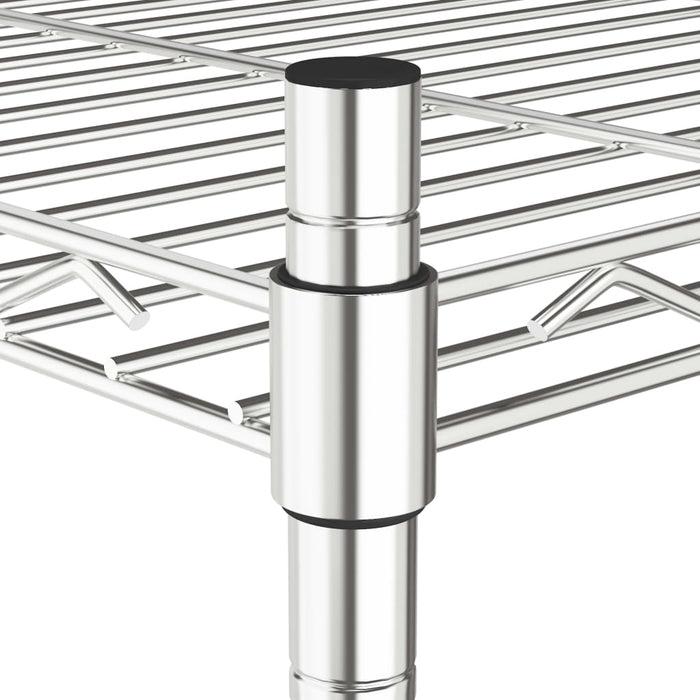 Scaffale a 3 Livelli con Ruote 60x35x81 cm Cromato 150 kg 324625