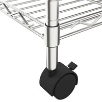 Scaffale a 3 Livelli con Ruote 60x35x81 cm Cromato 150 kg 324625