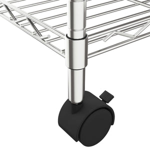 Scaffale a 3 Livelli con Ruote 60x35x81 cm Cromato 150 kg 324625