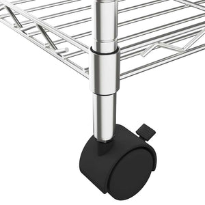 vidaXL Scaffale a 3 Livelli con Ruote 60x35x81 cm Cromato 150 kg