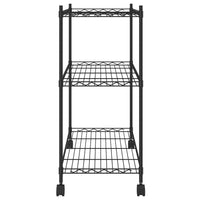 Scaffale a 3 Livelli con Ruote 60x35x81 cm Nero 150 kg 324626