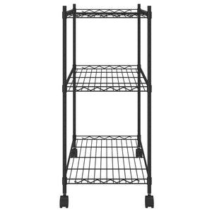 Scaffale a 3 Livelli con Ruote 60x35x81 cm Nero 150 kg 324626