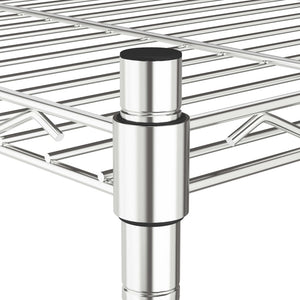 Ripiano portaoggetti 4 livelli ruote 90 x 35 x 137 cm cromato 200 kg 02_0000697