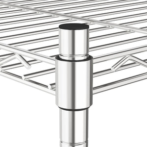 Scaffale a 4 Livelli con Ruote 90x35x142 cm Cromato 200 kg 324627