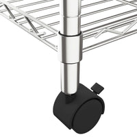 Ripiano portaoggetti 4 livelli ruote 90 x 35 x 137 cm cromato 200 kg 02_0000697