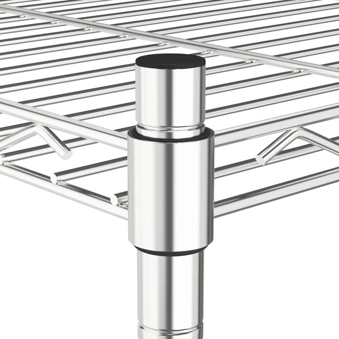 Scaffale a 5 Livelli con Ruote 75x35x155 cm Cromato 250 kg 324629