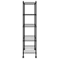 Scaffale a 5 Livelli con Ruote 75x35x155 cm Nero 250 kg