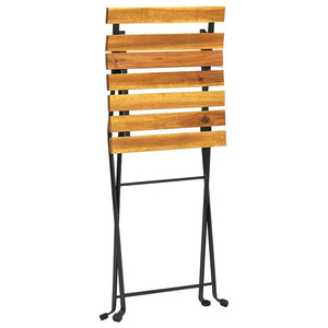 Sedie da Giardino Pieghevoli 2 pz in Acciaio e Massello Acacia 313160