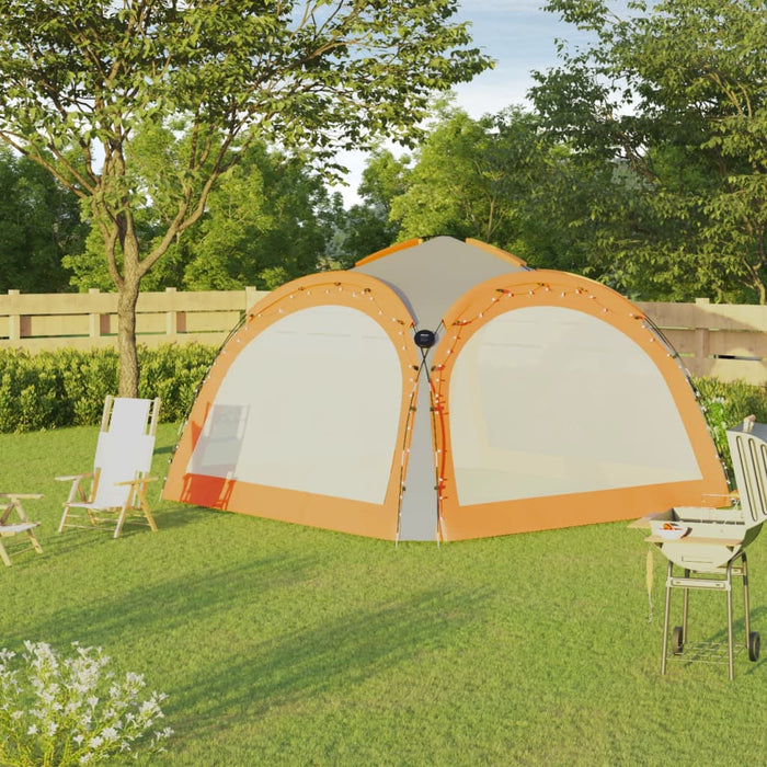 Tenda per Feste con LED e 4 Pareti 3,6x3,6x2,3 m Grigio Arancio cod mxl 66236