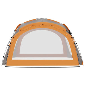 Tenda per Feste con LED e 4 Pareti 3,6x3,6x2,3 m Grigio Arancio cod mxl 66236