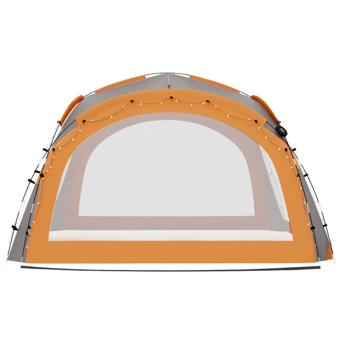 Tenda per Feste con LED e 4 Pareti 3,6x3,6x2,3 m Grigio Arancio cod mxl 66236