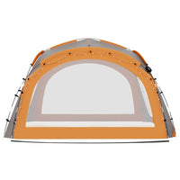 Tenda Feste con LED e 4 Pareti 3,6x3,6x2,3 m Grigio e Arancione 93077