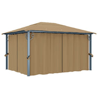 Gazebo con Tenda 400x300 cm Grigio Talpa in Alluminio