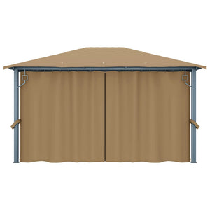 Gazebo con Tenda 400x300 cm Grigio Talpa in Alluminio