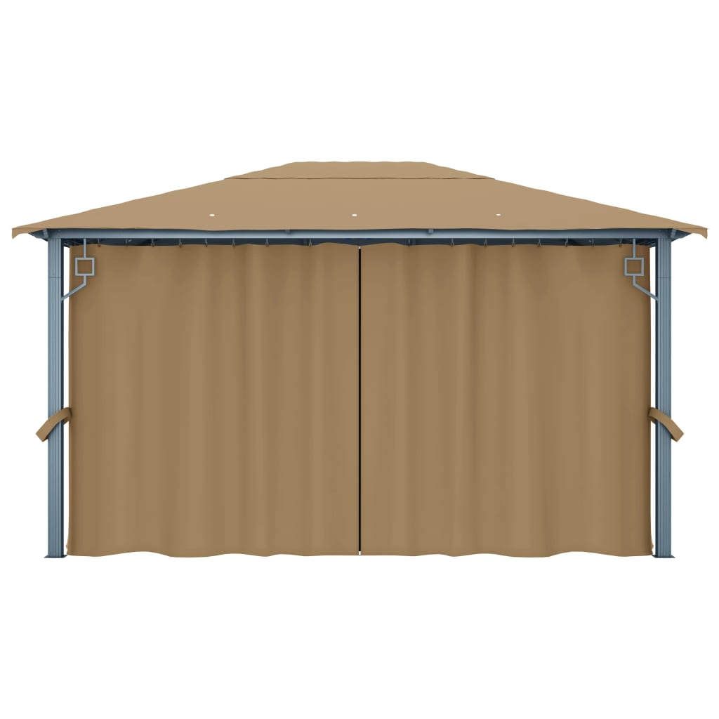 Gazebo con Tenda 400x300 cm Grigio Talpa in Alluminio 313894
