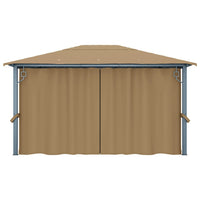 Gazebo con Tenda 400x300 cm Grigio Talpa in Alluminio 313894