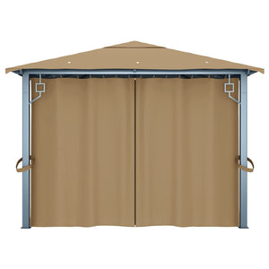 Gazebo con Tenda 400x300 cm Grigio Talpa in Alluminio 313894