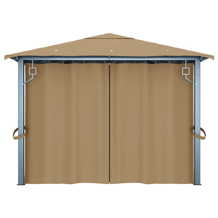 Gazebo con Tenda 400x300 cm Grigio Talpa in Alluminio 313894