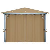 Gazebo con Tenda 400x300 cm Grigio Talpa in Alluminio