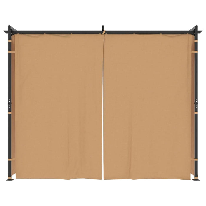 Gazebo con Tende 3x3 cm Grigio Talpa in Acciaio 313897