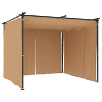 Gazebo con Tende 3x3 cm Grigio Talpa in Acciaio 313897
